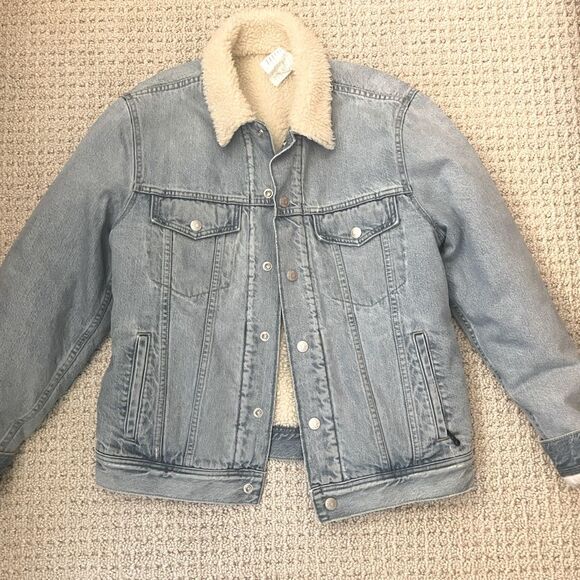 MADEWELL faux shearling trucker jacket - Picture 3 of 7